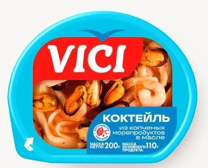 Коктейль Vici из копченых морепродуктов в масле 