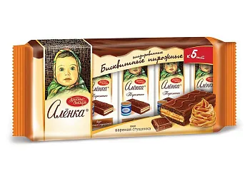 Пирожное бисквитное Аленка вкус вареная сгущенка 240