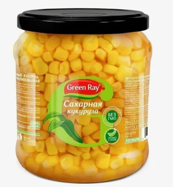 Кукуруза сахарная консервированная «Green Ray»