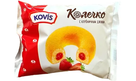 Колечко сдобное Kovis с клубничным джемом 