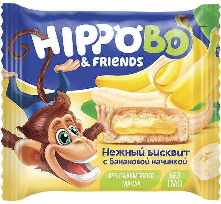 Пирожное HIPPOBO с банановой начинкой Пирожное HIPPOBO с банановой начинкой