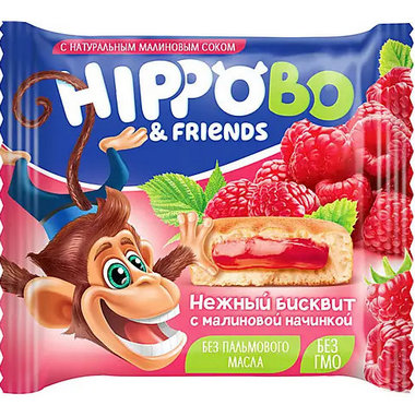 Пирожное HIPPOBO с малиновой начинкой Пирожное HIPPOBO с малиновой начинкой