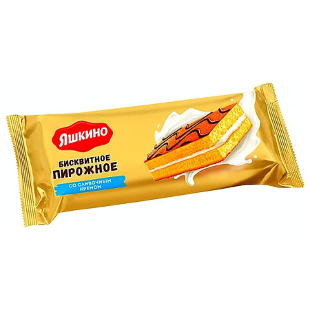 Пирожное бисквитное Яшкино со сливочным кремом