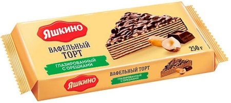 Торт вафельный глазированный с орехом Яшкино