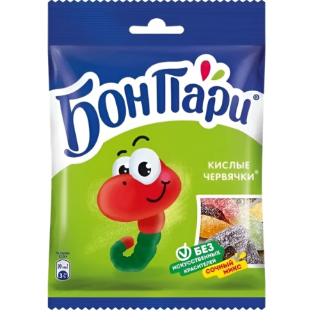 Мармелад жевательный  Бон Пари Кислые червячки