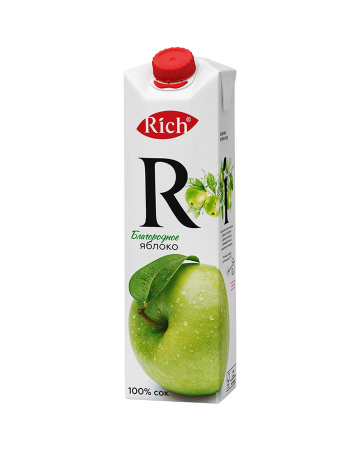 Сок Rich Яблоко с крышкой без сахара 1л