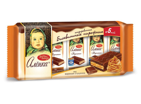 Пирожное бисквитное Аленка вкус вареная сгущенка