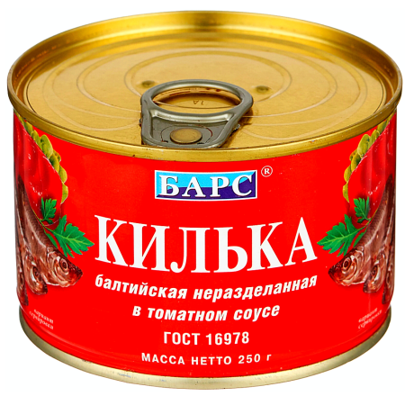 Килька в томатном соусе Барс 