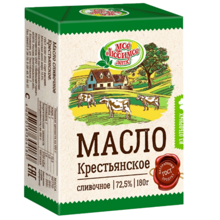 Масло сливочное Любимый Город Крестьянское 72,5%