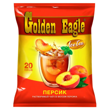 Растворимый чай со вкусом персика Golden Eagle, 20 пакетиков
