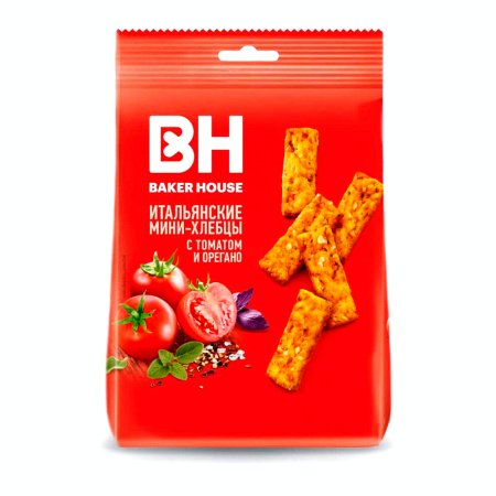 Итальянские мини-хлебцы BAKER HOUSE с томатом, орегано, оливковым маслом и морской солью