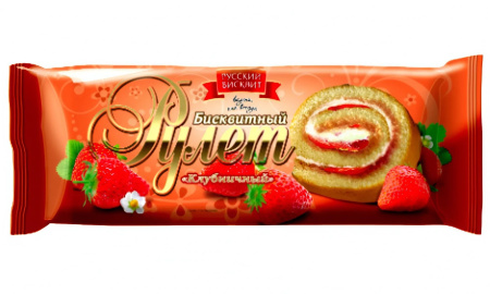 Рулет Русский Бисквит клубничный 