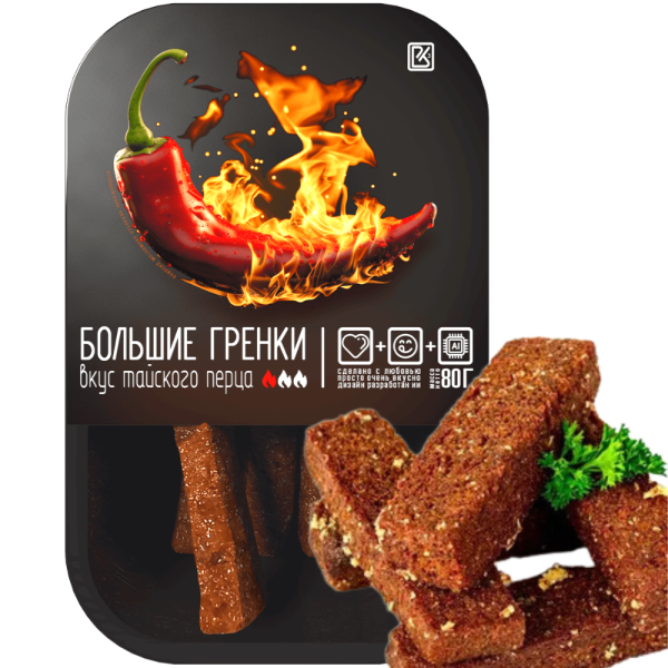 Гренки ВкусноКуб Багетные вкус тайского перца