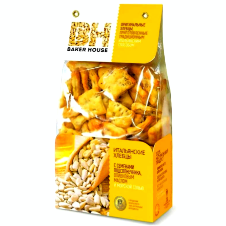 Хлебцы Baker House Итальянские семенами подсолнечника оливковым маслом и морской солью
