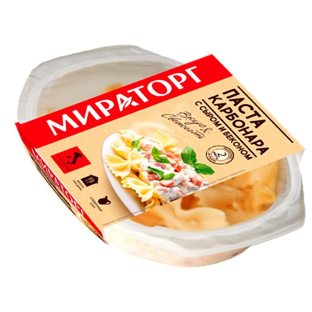 Паста Карбонара с сыром и беконом Мираторг охлажденная 