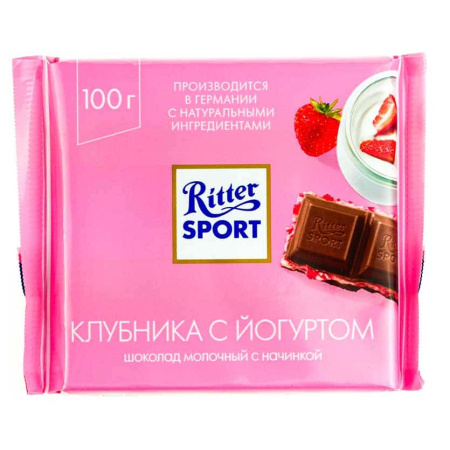 Ritter sport Шоколад молочный Клубника йогурт