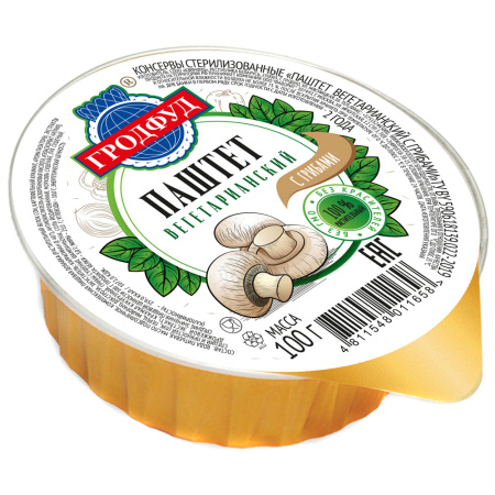 Паштет Гродфуд вегетарианский с грибами 100г