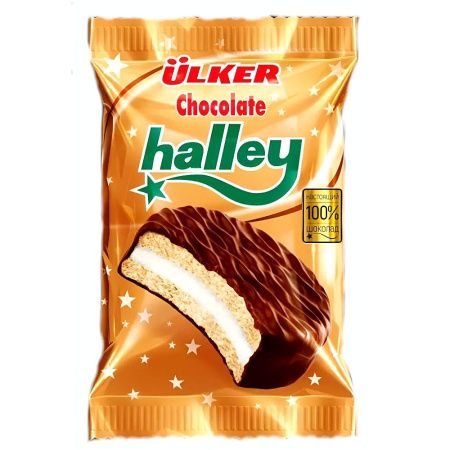 Печенье-сэндвич Ulker Halley в шоколаде с маршмеллоу