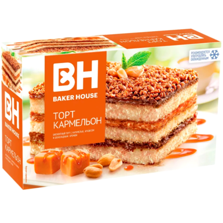 Торт бисквитный трехслойный Baker House Кармельон