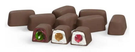 Конфеты шоколадные с желейной начинкой Коробка