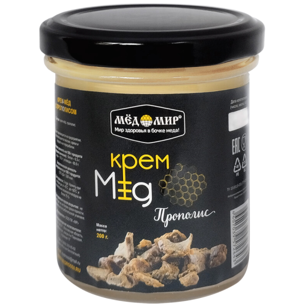 Крем-мёд натуральный с прополисом Мед России