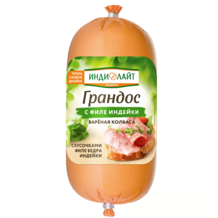 Колбаса Индилайт вареная Грандос с филе индейки