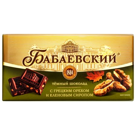 Шоколад Бабаевский Темный с грецким орехом и кленовым сиропом