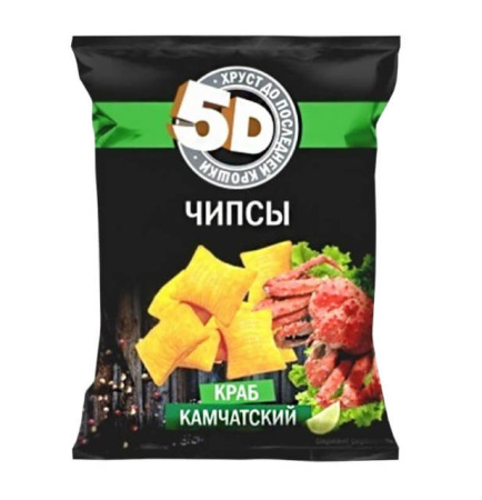 Чипсы пшеничные Камчатский краб, 5D, 45 г