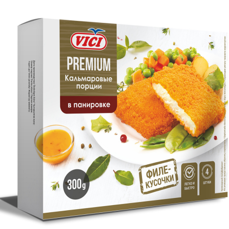 Порции мяса кальмара в панировке Vici 