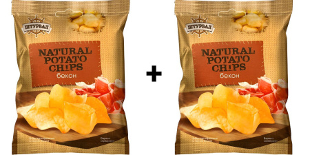 Чипсы Natural Potato Chips 2 шт со вкусом бекона