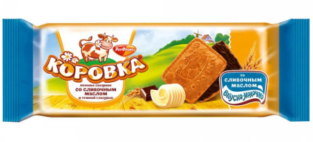 Печенье сахарное Коровка со сливочным маслом и глазурью 