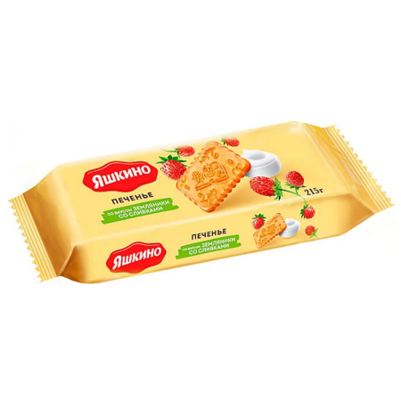 Печенье сахарное Земляника со сливками Яшкино