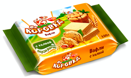 Вафли Коровка с халвой  Рот Фронт