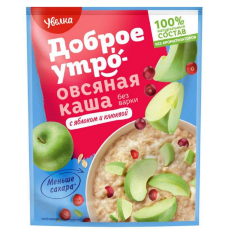 Каша овсяная быстрого приготовления яблоко-клюква Увелка