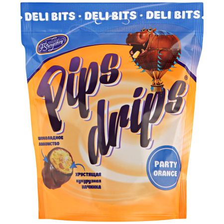 Кукурузное драже в шоколаде Pips Drips Orange, 100 г