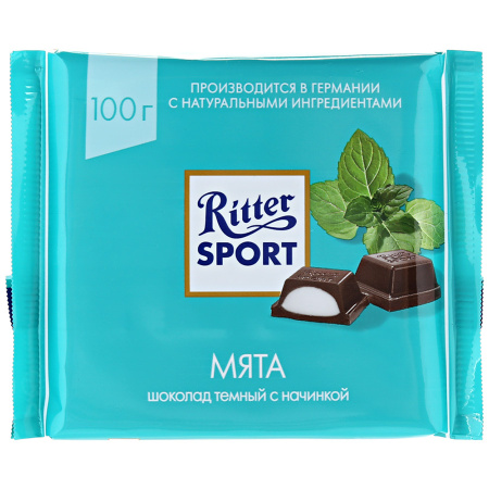 Ritter sport Шоколад темный начинка Мята 100 г Ritter sport Шоколад темный начинка Мята 100 г