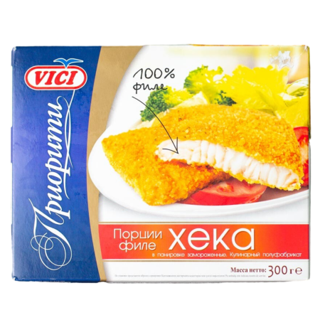 Филе хека порции Vici в панировке замороженные 300 г