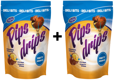 Кукурузное драже в шоколаде Pips Drips Orange 2 шт по 100 г