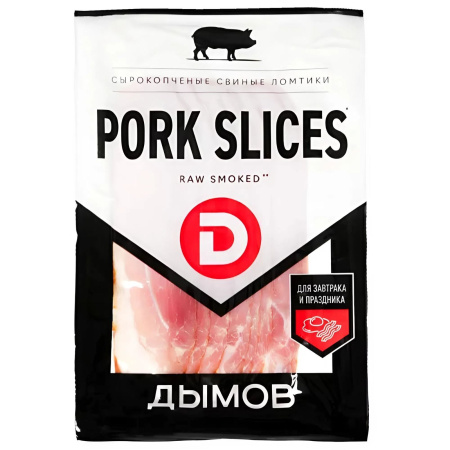 Ломтики сырокопченые Дымов Pork slices свиные нарезка