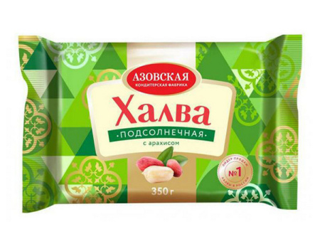 Халва "Азовская фабрика" подсолнечная с арахисом 350гр
