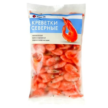 Креветки северные 250+ варено-мороженные  Sweet Life
