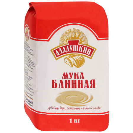 Мука блинная хлебопекарная Аладушкин первый сорт 1 кг