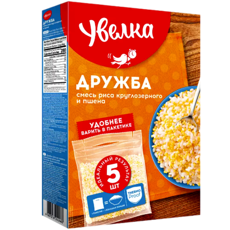 Смесь рис и пшено Дружба в пакетиках Увелка