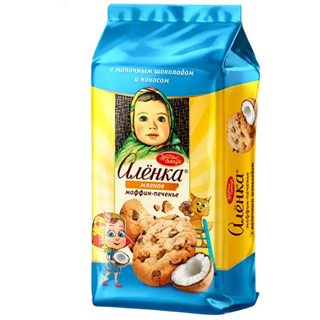 Печенье мягкое Аленка с молочным шоколадом и кокосом
