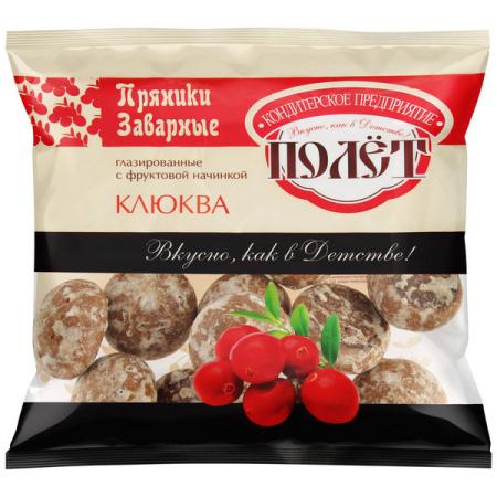 Пряники Полёт заварные с начинкой Клюква