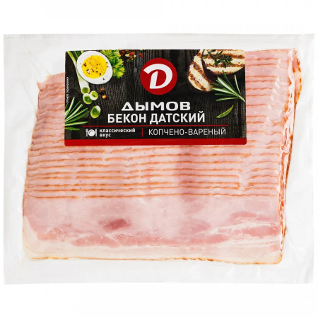 Бекон варено-копченый Дымов Датский нарезка 