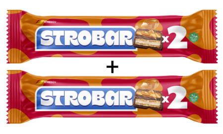 Шоколадный батончик STROBAR MAX с орехом и карамелью,2 шт.