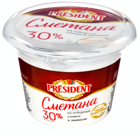 Сметана President 30%