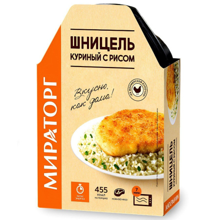 Шницель Мираторг куриный с рисом и соусом Песто 