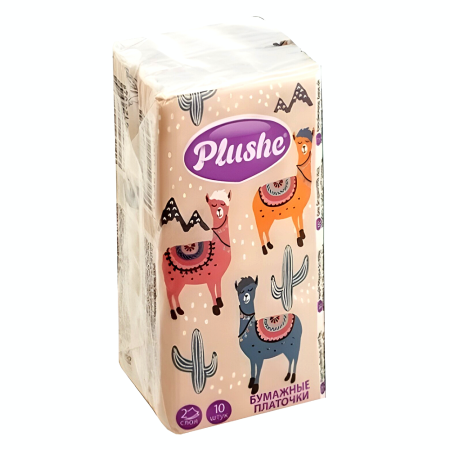 Платки носовые бумажные Plushe Classic 2 слоя 10 шт